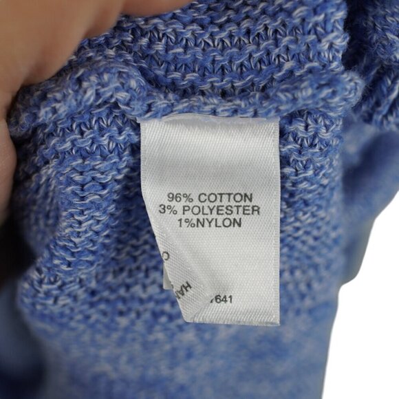 J. Jill Cozy Blue Knit Long Sleeve Sweater With Frayed Hem & Button Detail Sz S - Picture 8 of 8